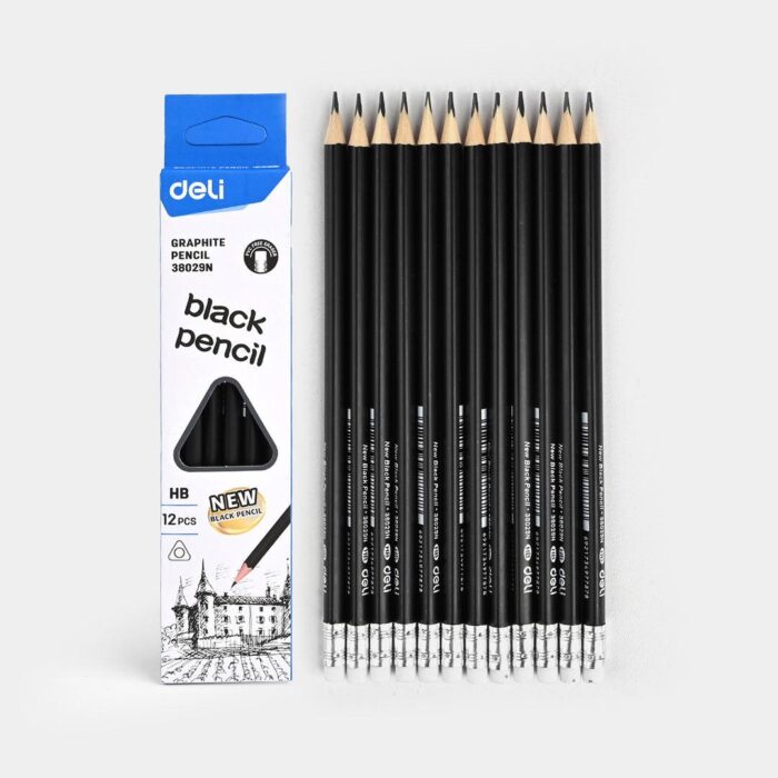 Paquet Crayon Noire de 12 Pieces