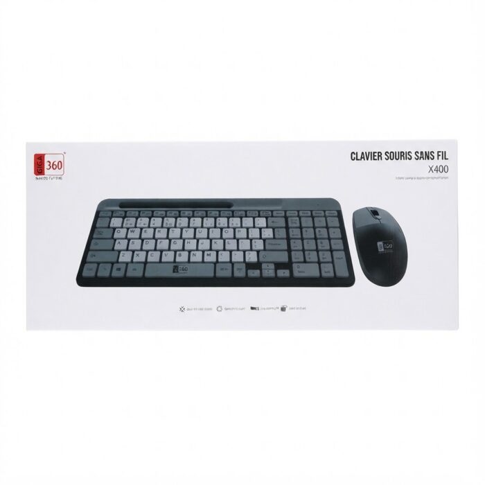 Clavier Souris Sans Fil Giga 360 Model x400 (azerty)